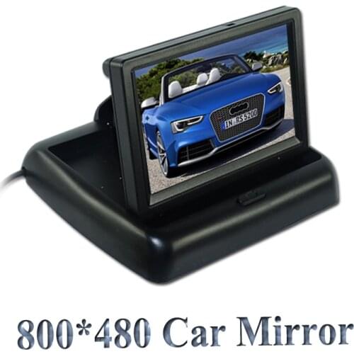 Car LCD Monitor 4.3" Foldable Color LCD Monitor Car Reverse Rearview 4.3" Parking System LCD Monitor for Car Rear view Camera