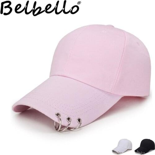 Belbello Spring summer new style bareboard baseball cap mens and womens fashionable breathable hat leisure iron ring sun cap