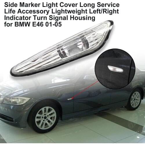 Side Marker Light Cover Long Service Life Accessory Lightweight Left/Right Indicator Turn Signal Housing for BMW E46 01-05