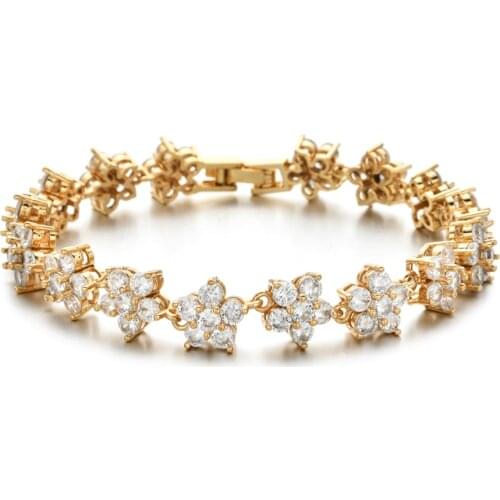 2020 new Korean version of fashion temperament zircon plum blossom bracelet women/girls sweet romantic wedding party jewelry