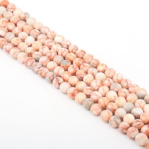 Natural Stone Beads Red Network Stone Round for Jewelry Making Beadwork DIY Bracelet Necklace 4/6/8/10/12mm