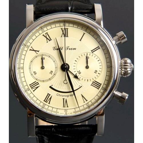 Pilot 1963 Chronograph Watch Men Seagull ST1905 Hand Wind Mechanical Movement Retro Stainless Steel Clock Energy Storage Display