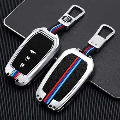 Zinc Alloy Car Key Cover For Toyota RAV4 Land Cruiser Reiz 86 New Corolla Crown Prado Smart Keychain Remote Fob Protector Case