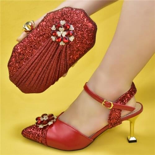 Doershow Shoes and Bag Set for Women Summer African Style italian Shoes and Bag Set for party Custom products! !SPU1-6