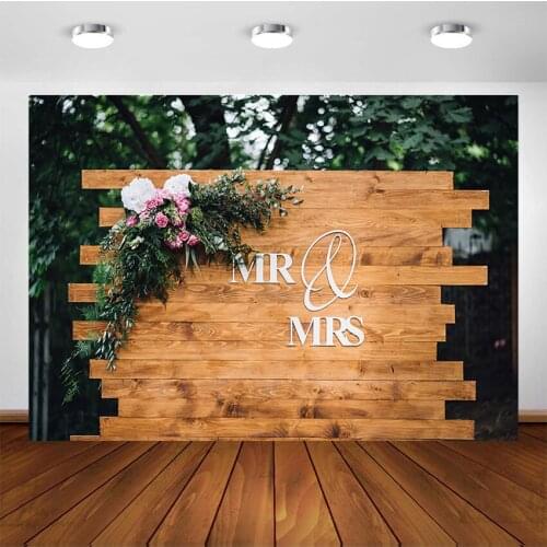 Wedding Backdrop Wooden Wall Rustic Wedding Photography Background Outdoor Vintage Party Decor Spring Grass Backdrops Custom