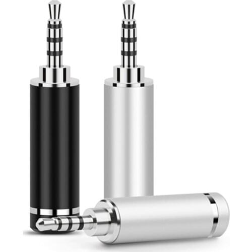 Audio Jack 2.5mm Earphone Plug 4 Pole Rhodium Plated Copper 4-Layer Balance Headphone Wire Connector Metal Adapter DIY Headset