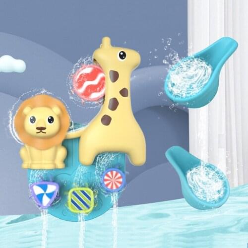 Animal Bath Toys Bathroom Pool Toys Bathtub Kids Play Water Games Tools Bathing Shower Wall Suction Set Bath Toy for Children