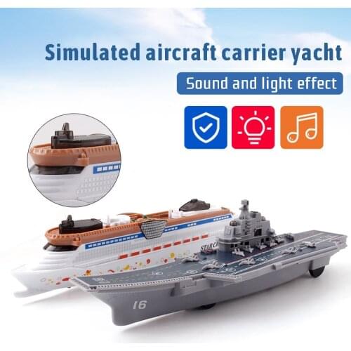 24cm Inertial Simulation Aircraft Carrier Yacht Model Toy Simulation Sound And Light Sound Effects Ship Boy Child Toy Ship Model
