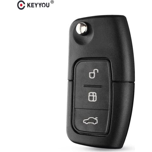 KEYYOU For Ford Focus 2 3 Fiesta C Max Ka Mondeo Car Key Case 3BTN Flip Folding Modified Car Blank Key Shell Remote Fob Case