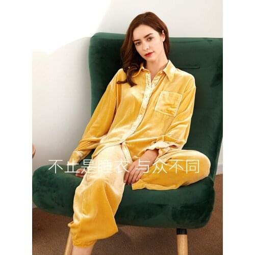 Two-piece Suit Spring Autumn Winter 100% Silk Lining, Warm Fashion Comfortable 100% Viscose Outer Layer Pajamas For Women