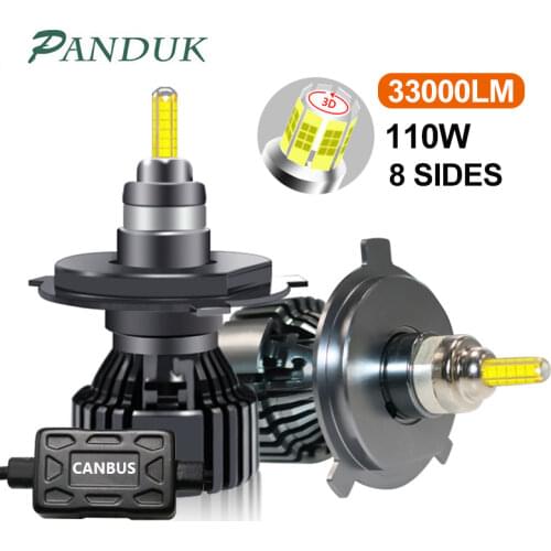 PANDUK H4 H1 33000LM 110W Canbus Car Headlight Bulb 360 H7 LED HB3 HB4 9012 HIR2 D1S D2S Led H11 9006 9005 Fog Lamps 6000K 12V