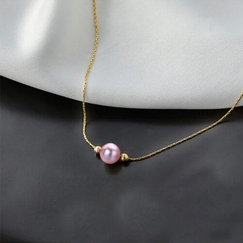 Liemjee Fashion Personality Party Jewelry Simple Round Beads Pearls Necklace For Women Feature Namour Charm Gift All Seasons