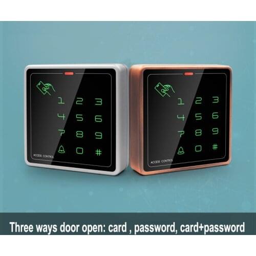 Metal standalone access control system Touch screen IP67 waterproof 125K/ID can as Wg26 reader output 2pcs mother card 10pcs tag