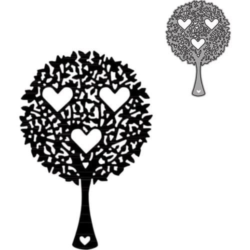 Cute Tree with 3 Hearts Metal Cutting Dies New 2021 Diy Scrapbooking Photo Album Scrapbook Die Cuts