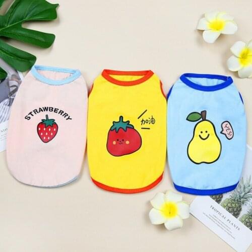 Cute Cartoon Fruit Print Dog Shirts Vest Summer Pet Cool Clothes Puppy Cat Vest Costume for Small Medium Dogs Outfits Newest