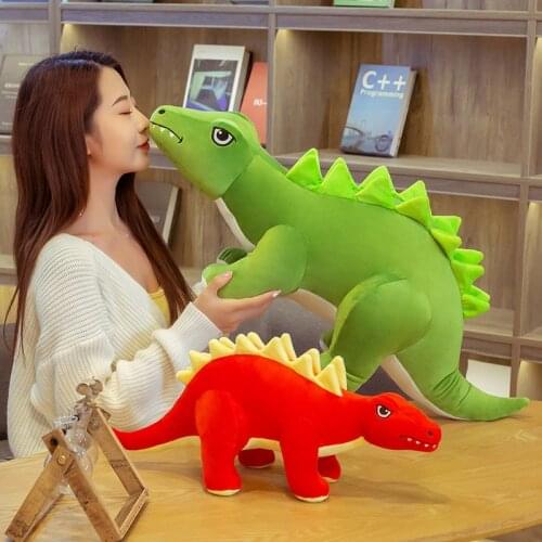 Cartoon Red Animal Dinosaur Plush Toys Soft Stuffed Dolls Plush Green Dinosaur Toys Boy Children Kids Dolls Christmas Gift