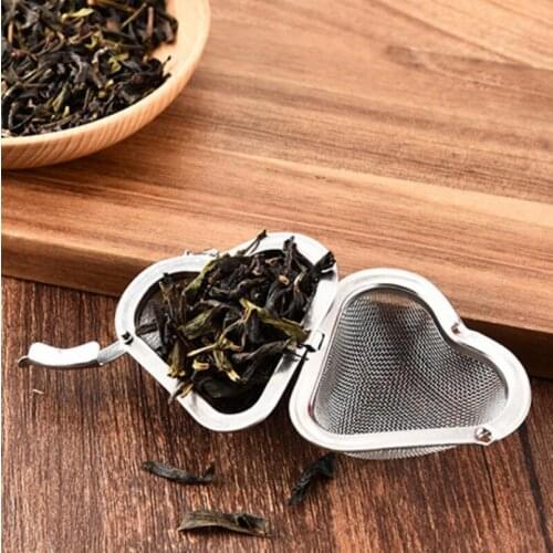 Stainless Steel Reticular Heart Shape Tea Strainer Teas Infuser Silvery Home Practical Hook Season Packet LX6534
