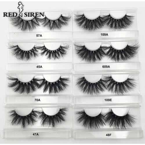 RED SIREN 25mm Lashes Mink Eyelashes Cruelty free Handmade 3D Mink Lashes Full Strip Lashes Soft False Eyelashes Makeup Lashes