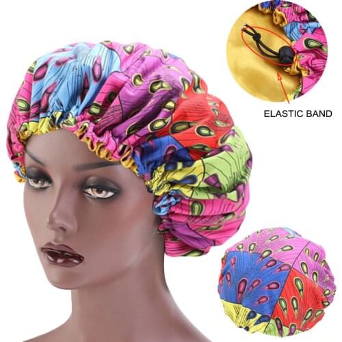 New Extra Large Sleep Cap African Print fabric Ankara hair bonnet Satin Lined sleep cap Night Sleep Hat Ladies Turban