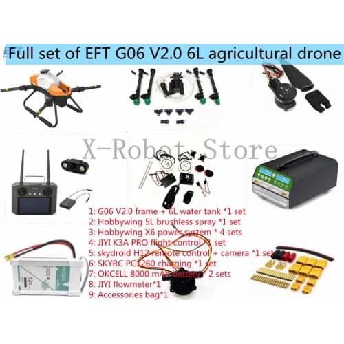 NEW EFT G06 V2.0 6L drone Four-axis 6KG RC brushless water pump JIYI K3A PRO H12/T10 remote control kit