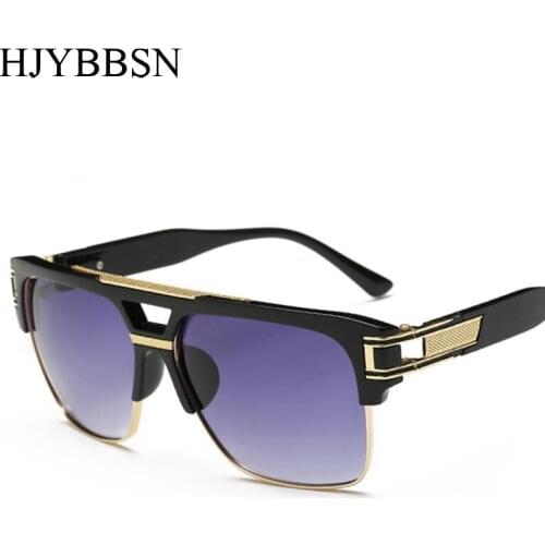 HJYBBSN Metal Oversize Sunglasses Men Brand Designer Points Women/Men Vintage Eyewear Driving Sun Glasses gafas de sol