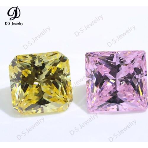 Wholesale Top Quality Size 12x12mm Square Shape Princess Cut CZ Stone Synthetic Gems Cubic Zirconia For Jewelry