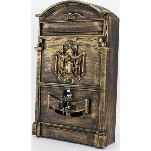 European mailbox mail box Vintage Decorative Cast Aluminum Mailbox Postbox Mail Box wall mounted cast Aluminum mailbox