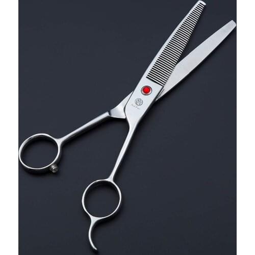 Purple Dragon 6.5 inch 46 Tooth Professional Pet Grooming Scissors - Dog Thinning/Blending Shears