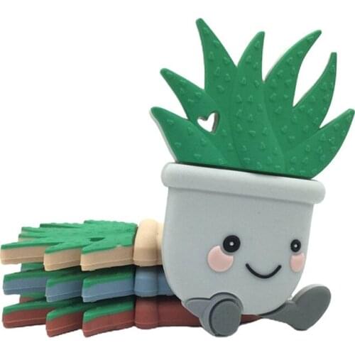 5Pc/10Pc New Cartoon Aloe Teether Smoothing Cartoon Teething Toys For Baby Sensory Nursing Necklace Bracelet Jewelry Accessories