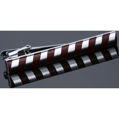 Luxury high quality Tie Clip For Mens Wedding Gift Pin Clasp Tie Bar Fashion Enamel stripes Classic Tie Clip For Business Suit