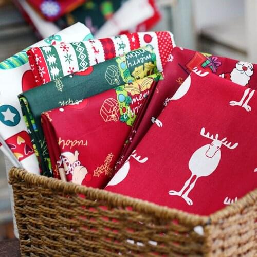 160x50cm Santa Claus Christmas Cotton Twill Sewing Fabric, Making Baby Bed-Sheeting Gift home decoration Cloth