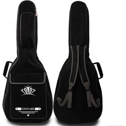 Thicken 10mm Padded Double Strap 36" Acoustic Guitar Bag Soft Case Black