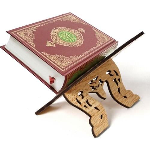 Islam Book Storage Display Rack Stand Eid Mubarak Wooden Bible Shelf Decoration Books Storage Display Rack Organizer