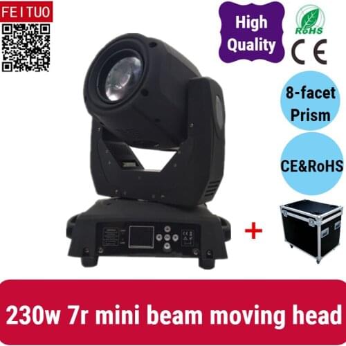 10pcs Flycase New Design Beam 230 Mini Moving Head Stage Light Beam 7r Pro Light Beam 7r 230w DMX Strobe Wedding DJ Lighting