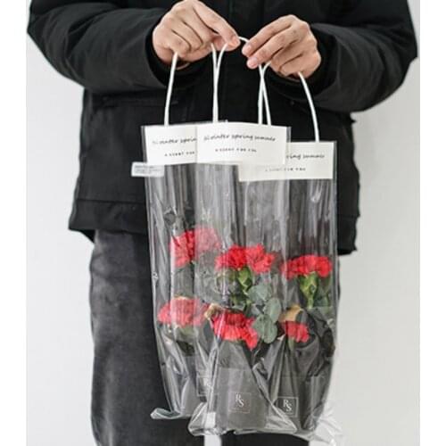 New 10Pcs 3 size Rose Tote Bag Transparent Gift Bags Wedding Party Decoration Can Hang Hard Girlfriend Flower Boxes