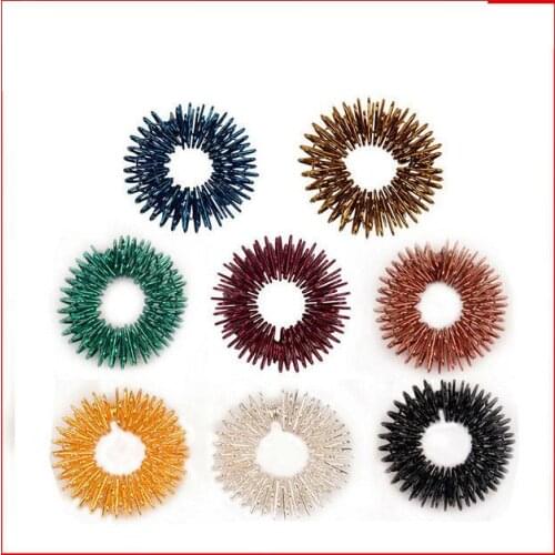 100 Pcs/lot Acupressure Finger Massager Ring Hand Reflexology Acupuncture massage Ring Pain Finger Therapy Massage Health Care