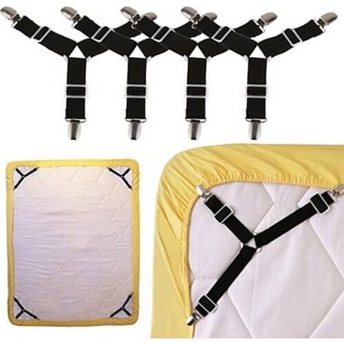 2pcsTriangle Suspender Holder Bed Mattress Sheet Straps Clips Grippers Fasteners