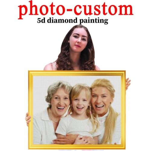Photo Custom DIY 5D Diamond Painting Full Square/Round Drill Resin Diamont Embroidery Pictures Cross Stitch Kits Private Gift