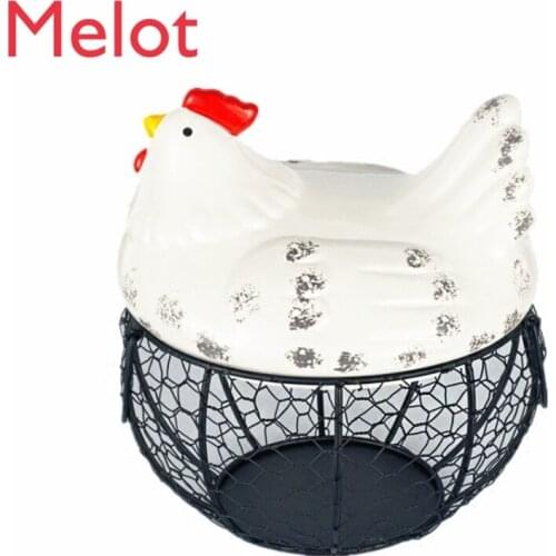 Ceramic Egg Basket Ceramic Kitchen Storage Rack Creative Storage Iron Basket Iron Art Storage Basket