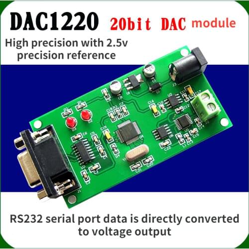 20bit DAC1220 Module Digital to Analog Serial Port Data Directly to Voltage Output Development Board