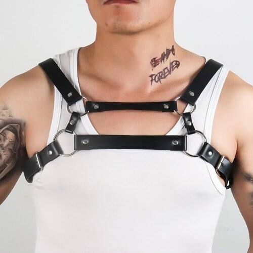 Men Vest Rave Clothing Gothic Belt Allure Festival Body Bra Cage Gay Gothic Sexy Sissy Lingerie For Men High Quality 2021 New