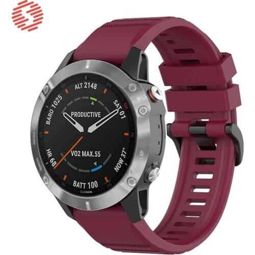 ShengOne Soft Silicone Sport Strap Band for Fenix 6 6X 22MM 26MM Width Watchband Replacement for Fenix 5 5X 3 3HR 945