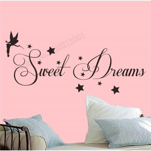 Wall Decoration Sweet Dream Room Decor Vinyl Art Removeable Poster Kidsroom Sticker Quotes Mural transfer stars Decal LY294