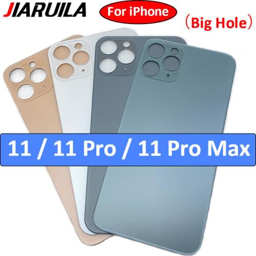 Big Hole Battery Back Cover Glass Rear Door Replacement Housing For Iphone 11 Pro Max Glass Back Cover