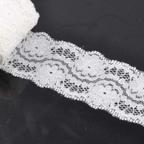 Newest 5yards Embroidered Lace Ribbon Tape white color Net Lace Trim For DIY Craft Decoration 40mm cp1367