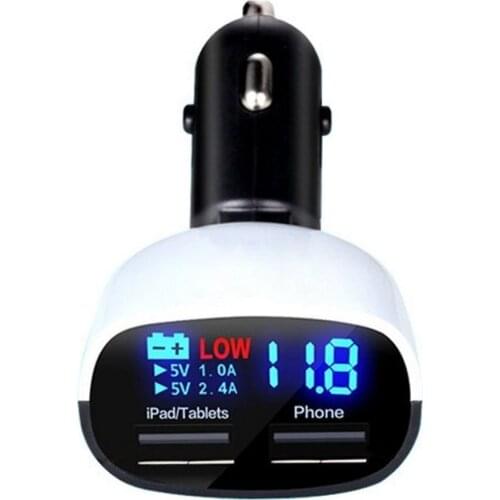 NEW Dual USB Car Charger 3.4A 2-port usb Phone charger Power Adapter for Smart Phone Led display voltage usb accessory