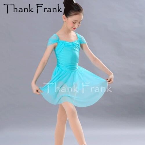 New Mesh Ballet Dress For Girls Child Pink Blue White Ballerina Leotard Dresses Kids Cute Dancing Bodysuit Women Dance Costumes