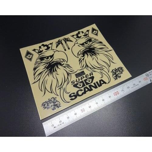 New design black metal logo sticker decals set for tamiya 1:14 scale remote control model actros R620 56323 R470 tractor trailer