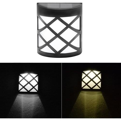 New Solar Wall Light Vintage Solar Powered Fence Light Waterproof Wall Mounted Light for Garden Patio Porch