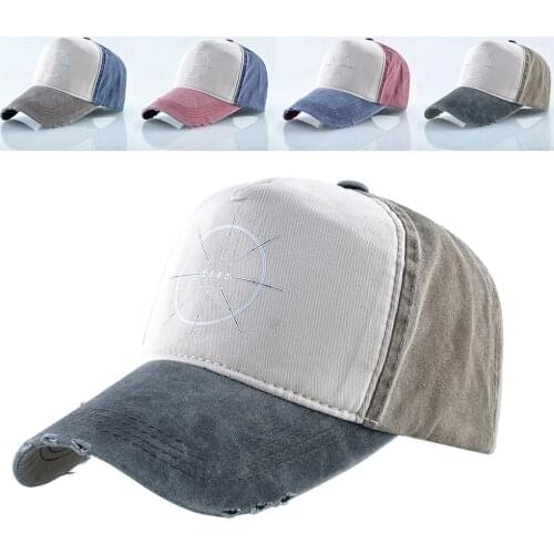 Men and Womans Hat Stitching Color Retro Baseball Cap Personalized Printed Pattern Solid Sun Hat